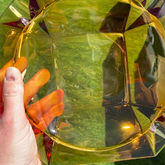 Vintge art glass  heavy MCM amber / honey ashtray - Picture 6 of 7